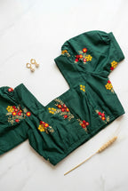 Blossom - Floral Embroidered puff Sleeve Blouse