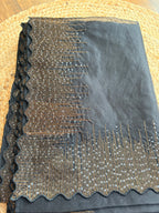 Organza saree with zari and sequin borders