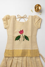 Ivory soft tissue ethnic skirt and top for girls
