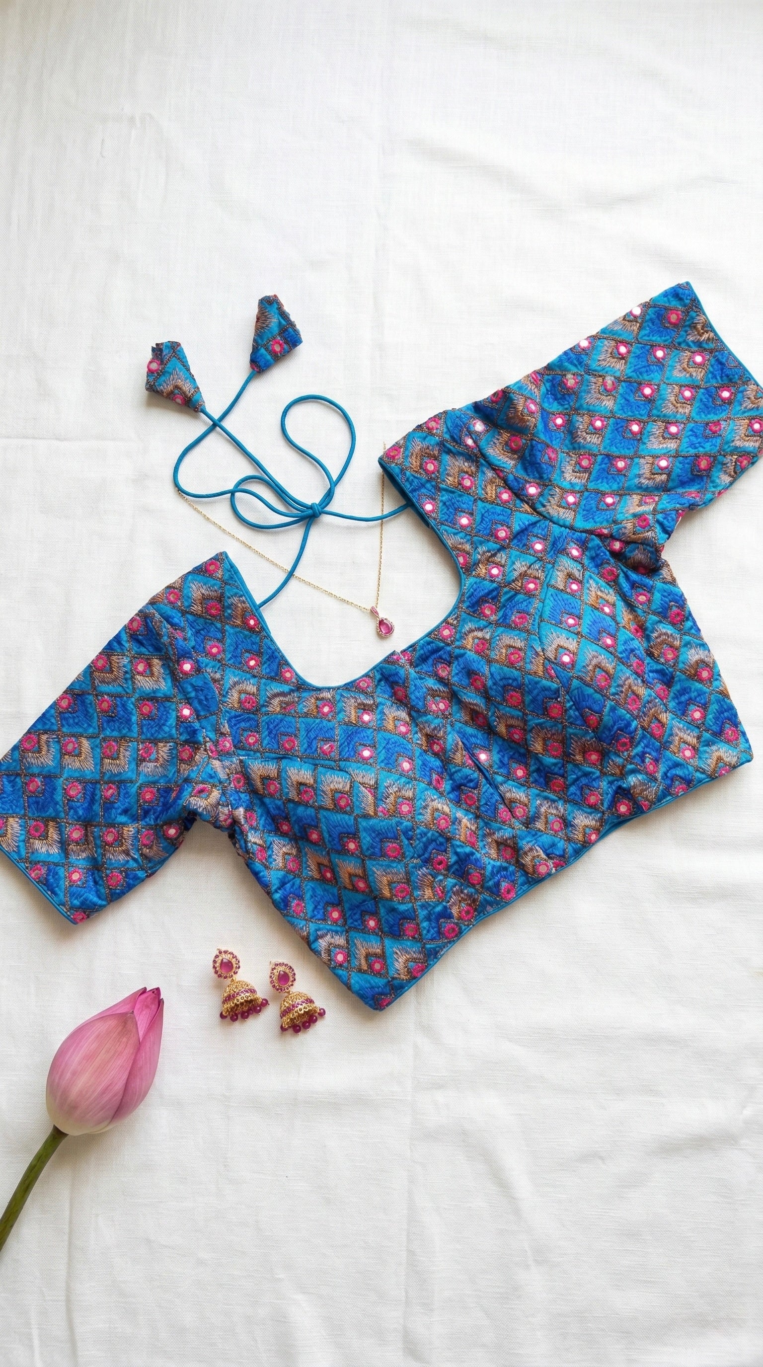 Heavy embroidered multi colour blouse