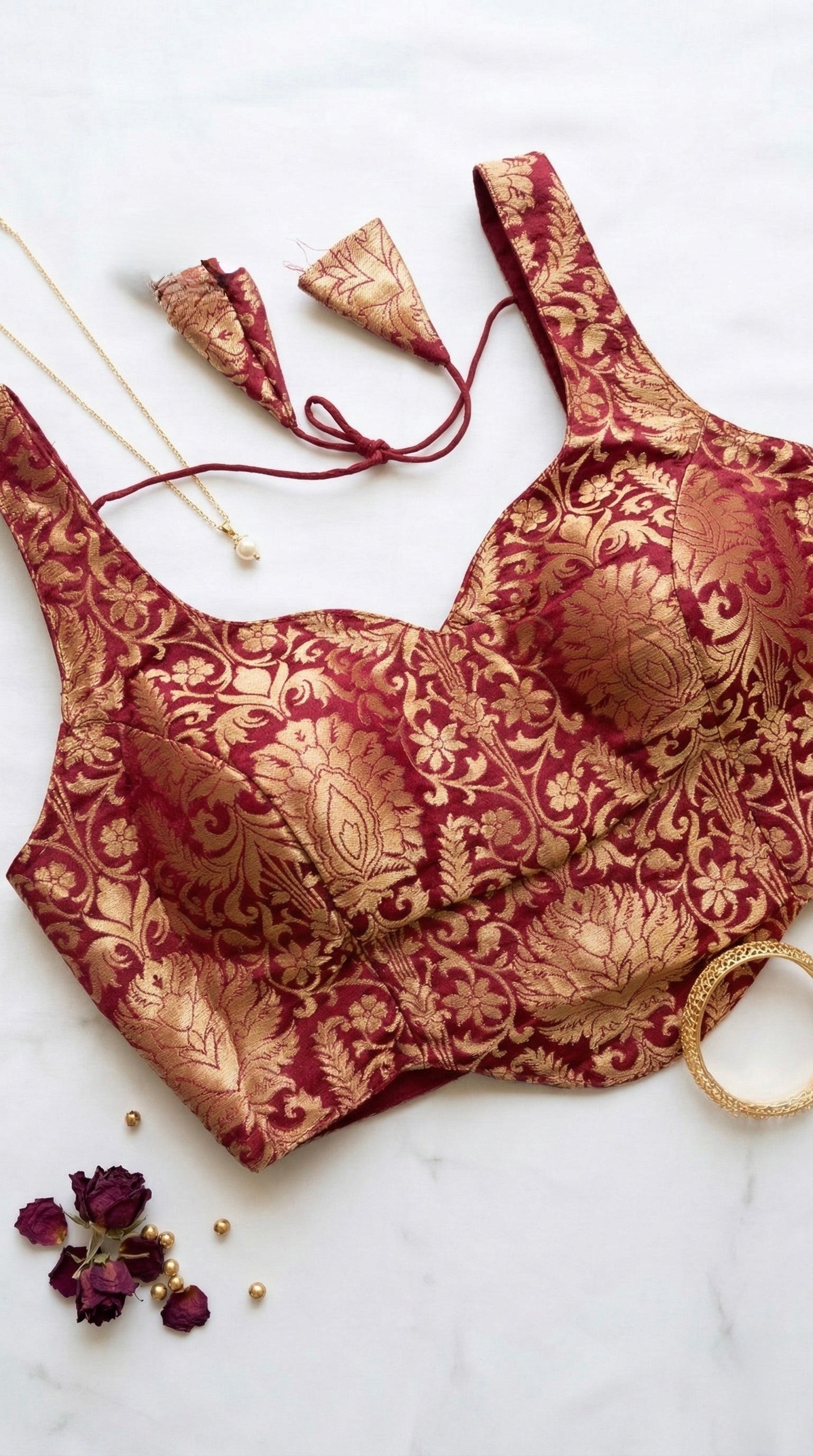 Brocade corset blouse