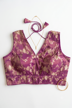 Kaniha- Brocade V-neck Sleeveless blouse
