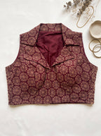 Sona - Ajrakh notched stretchable blouse