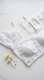 Hakoba U neck Puff Sleeve Blouse