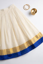 Blue & Ivory halter neck ethnic skirt and top for girls