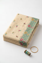 Chanderi Cotton saree with woven floral thread work