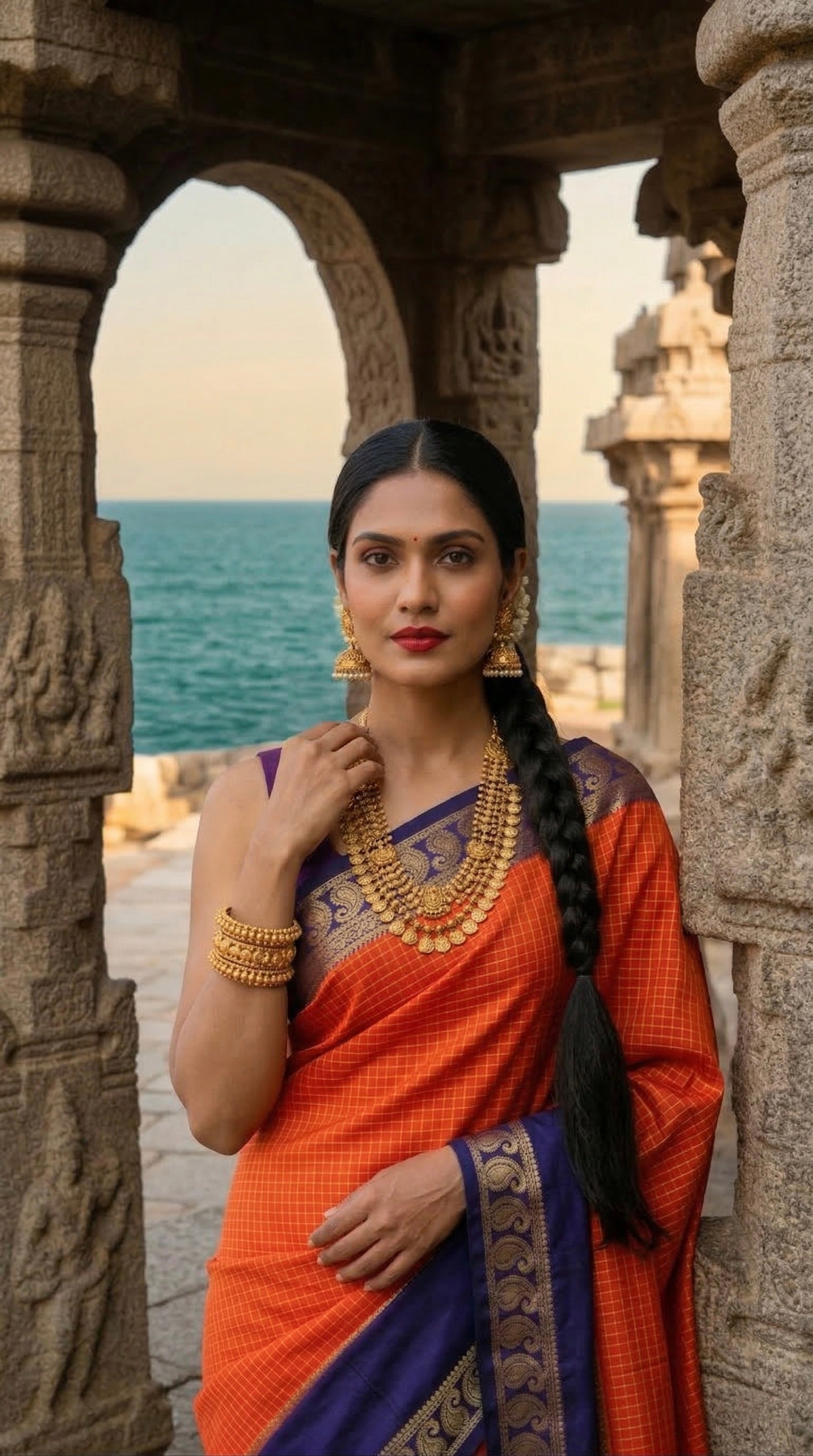 Agnira - Premium Crepe Semi-Silk saree