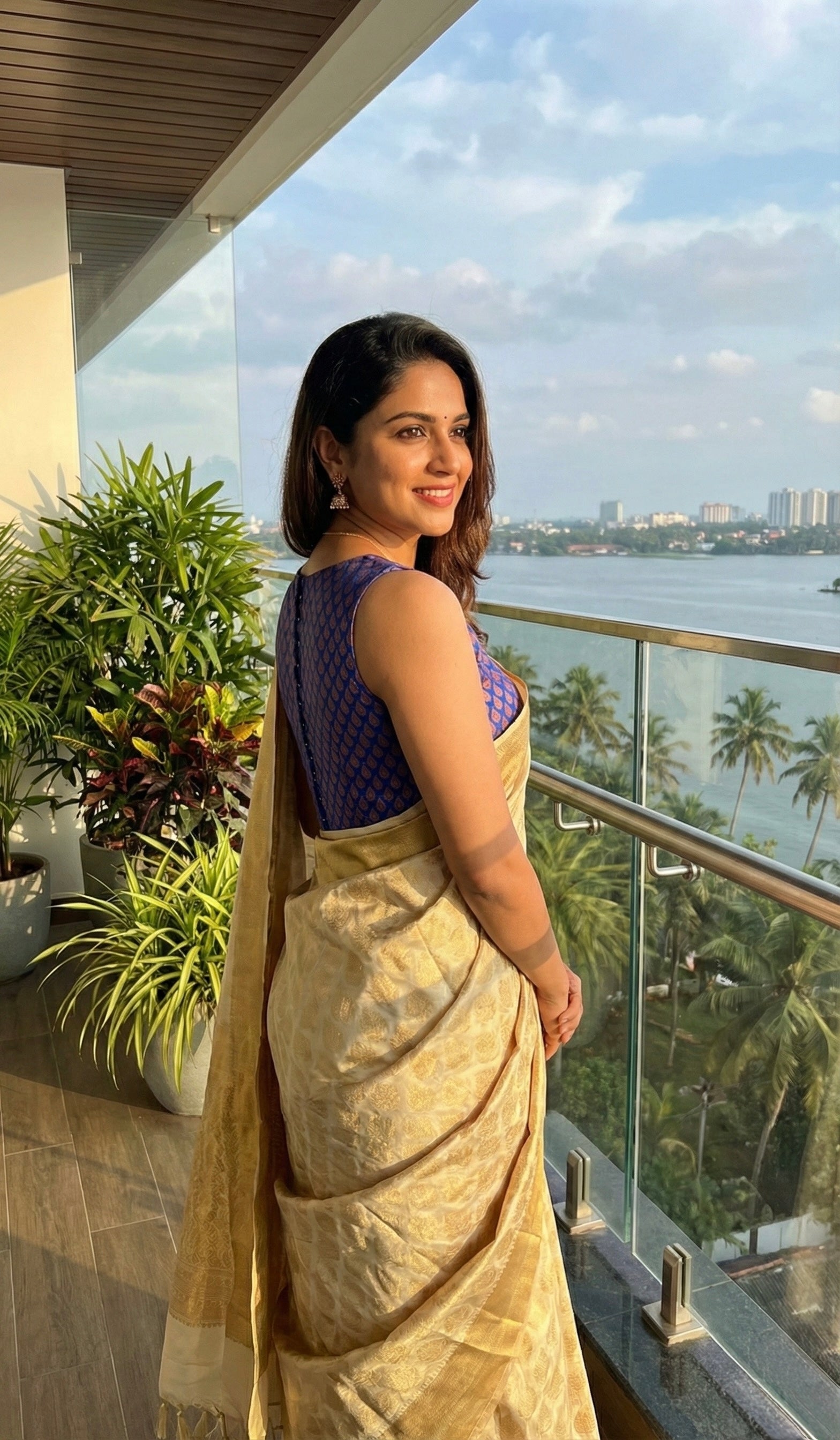 Brocade Highneck Blouse