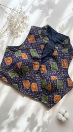 Ajrakh Cotton Mandarin Collared Padded Blouse