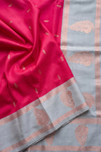 Pavitra -Soft Silk saree with contrast peacock design border and pallu