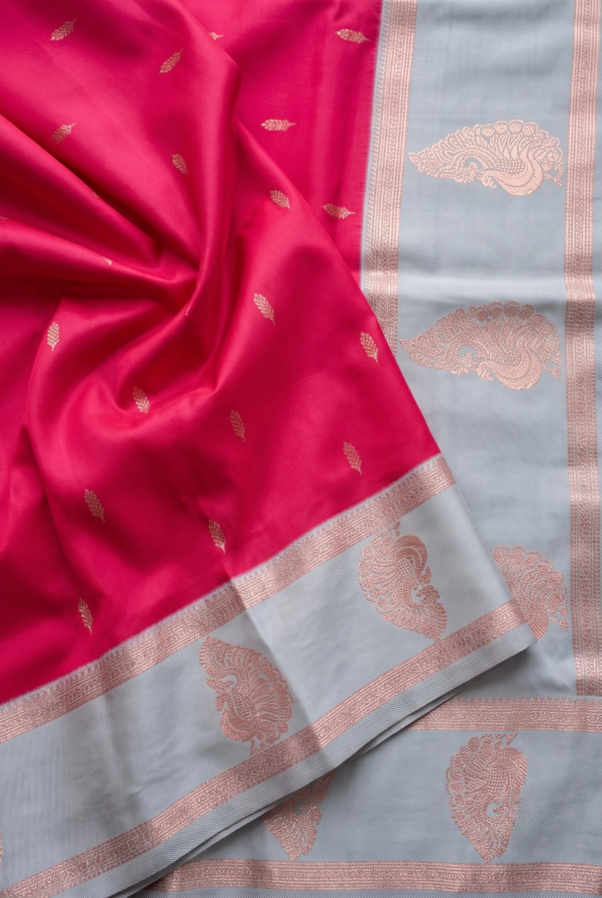 Pavitra -Soft Silk saree with contrast peacock design border and pallu