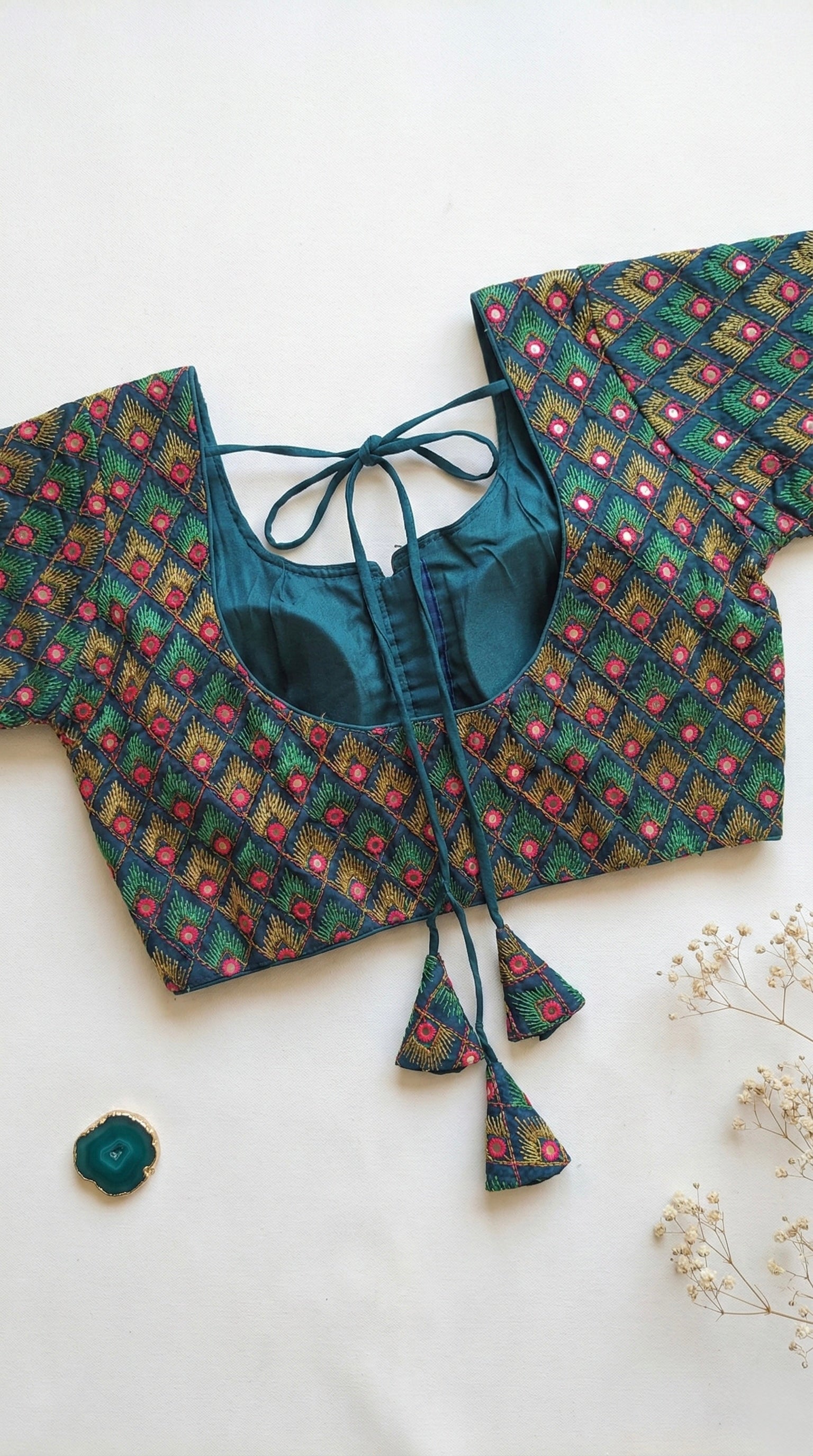 Heavy embroidered multi colour blouse