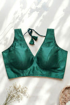 Solid Silk V-neck blouse