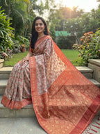 Multicolour Chanderi silk-cotton blend saree with woven motifs