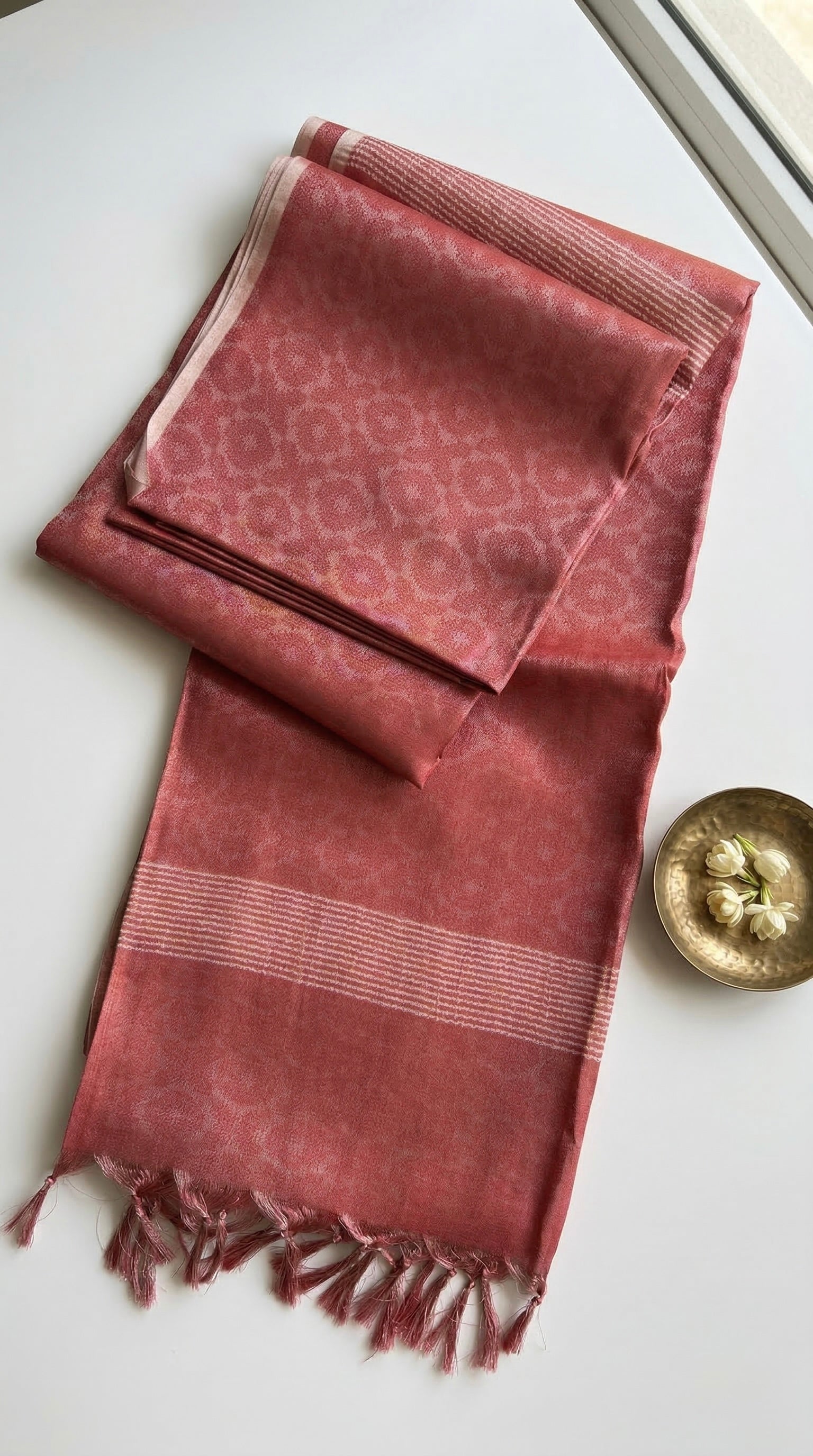 Semi Tussar Tissue Saree in self weave design