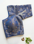 Tissue half sleeve blouse with sequin motifs