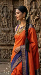 Agnira - Premium Crepe Semi-Silk saree