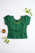Soft brocade top & tissue ethnic skirt for girls