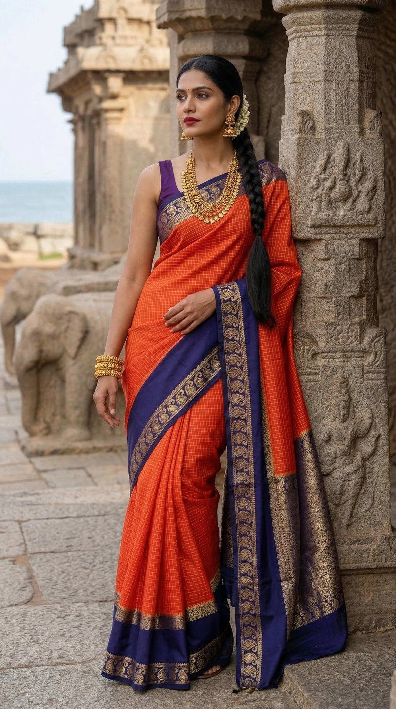 Agnira - Premium Crepe Semi-Silk saree