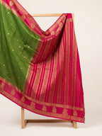 Ishani-Premium Crepe saree in double shade and checks pattern