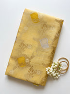 Orchid- Chanderi saree in pastel shades with woven zari and Floral pattern