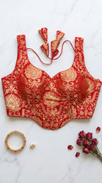 Brocade corset blouse