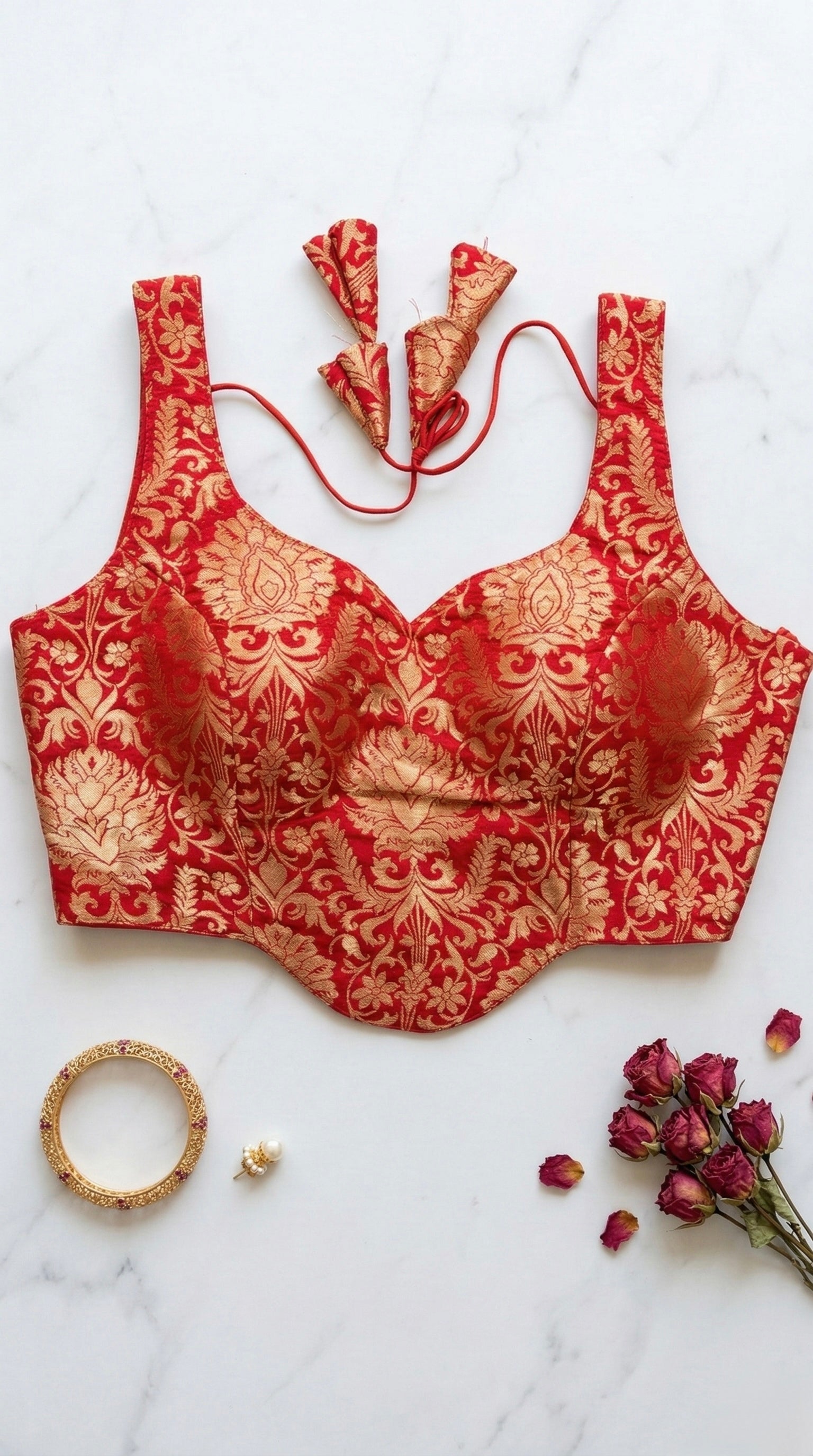 Brocade corset blouse