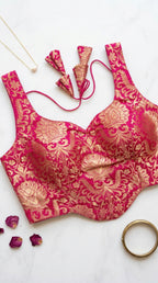 Brocade corset blouse