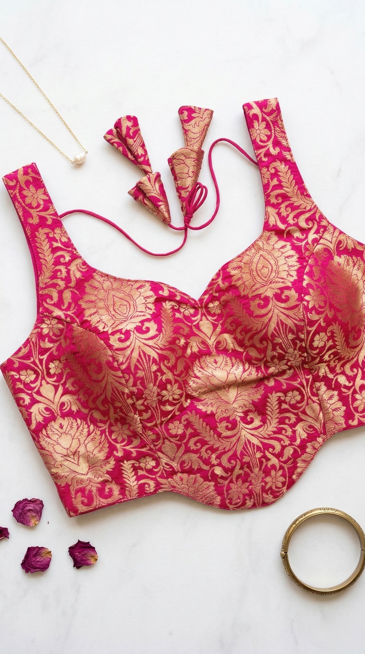 Brocade corset blouse