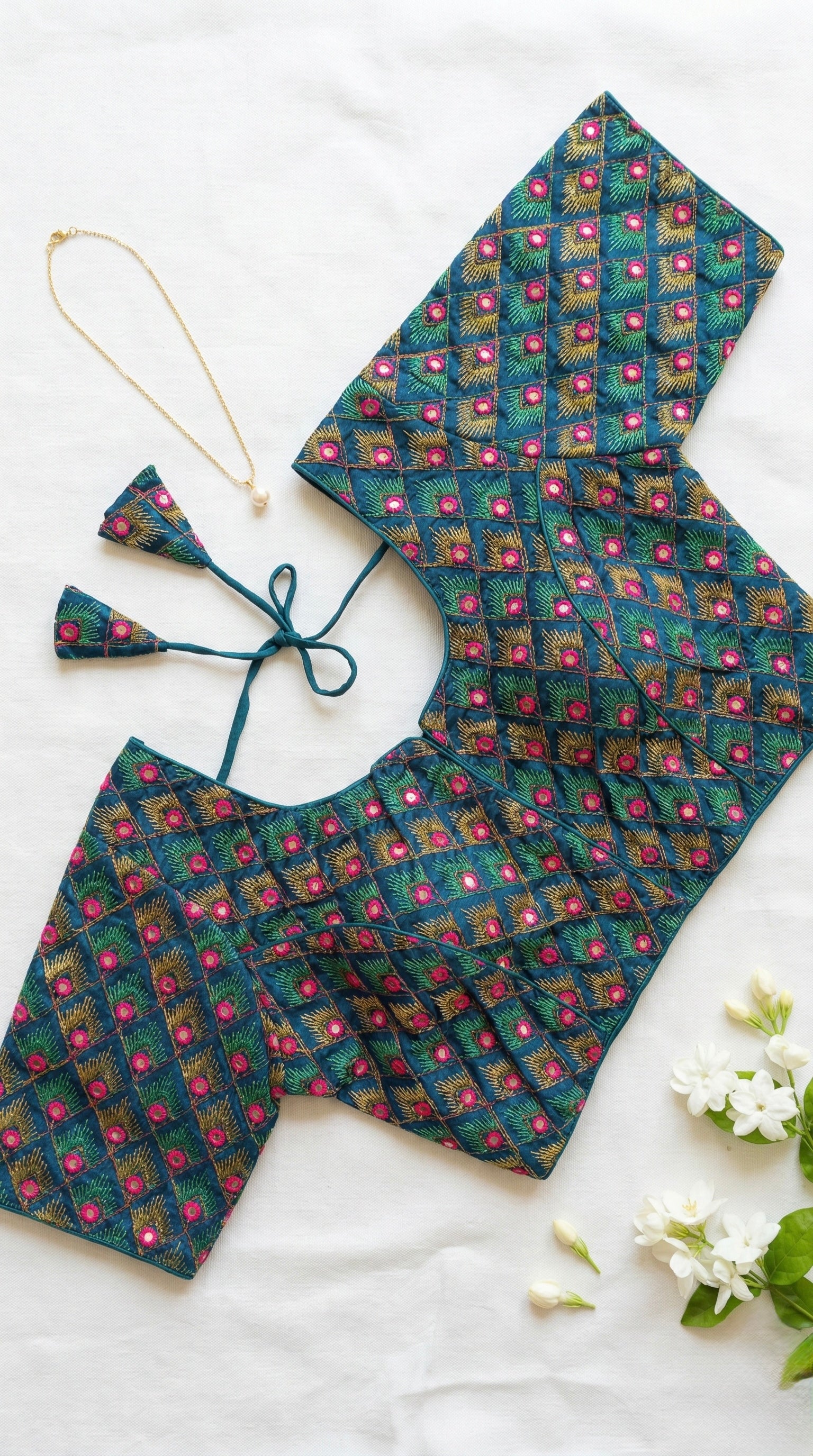 Heavy embroidered multi colour blouse