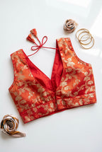 Kaniha- Brocade V-neck Sleeveless blouse