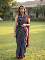 Ajrakh Cotton Mandarin Collared Padded Blouse
