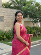 Kota Saree with crochet designed motifs