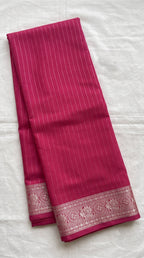 Viscose Crepe Solid saree with gold zari stripes