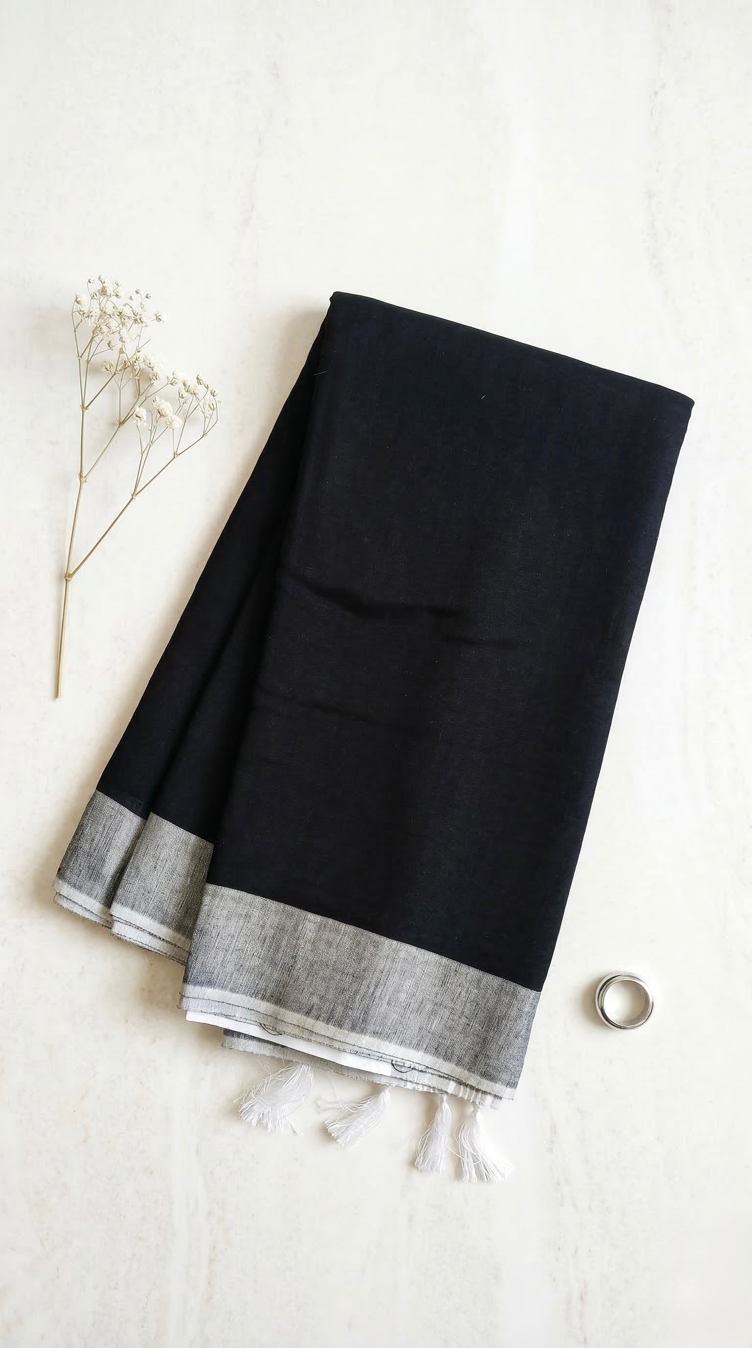 Linen Plain Saree