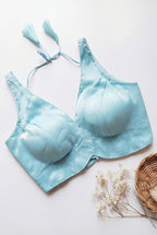 Satin Silk V Neck Solid blouse