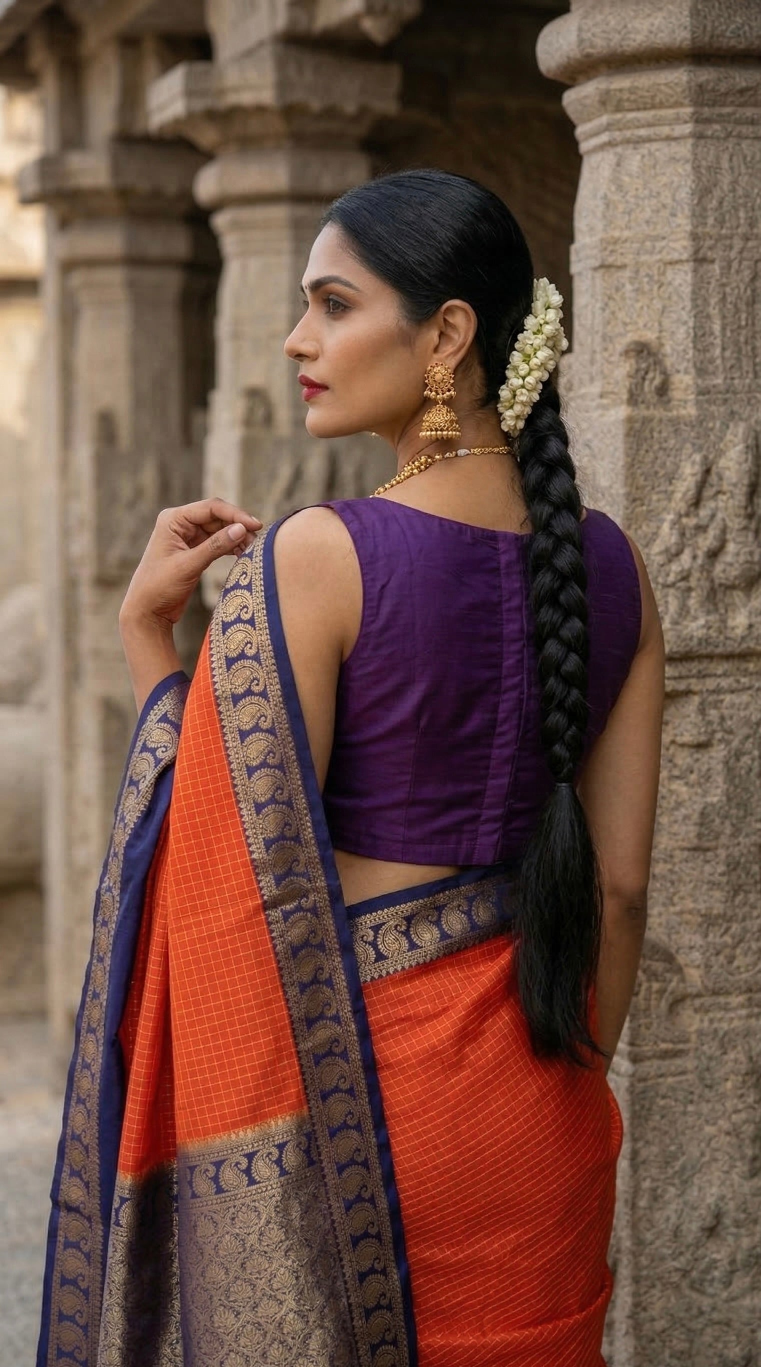 Agnira - Premium Crepe Semi-Silk saree