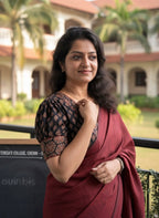 Ajrakh puff sleeve padded blouse