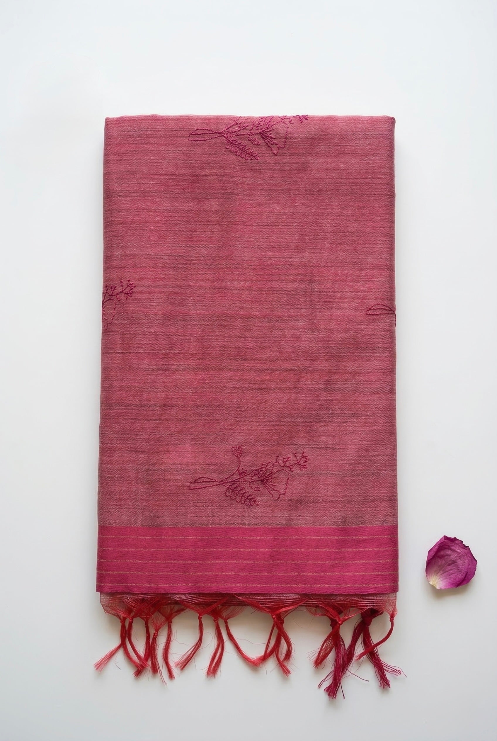 Soft embroidered semi tussar saree