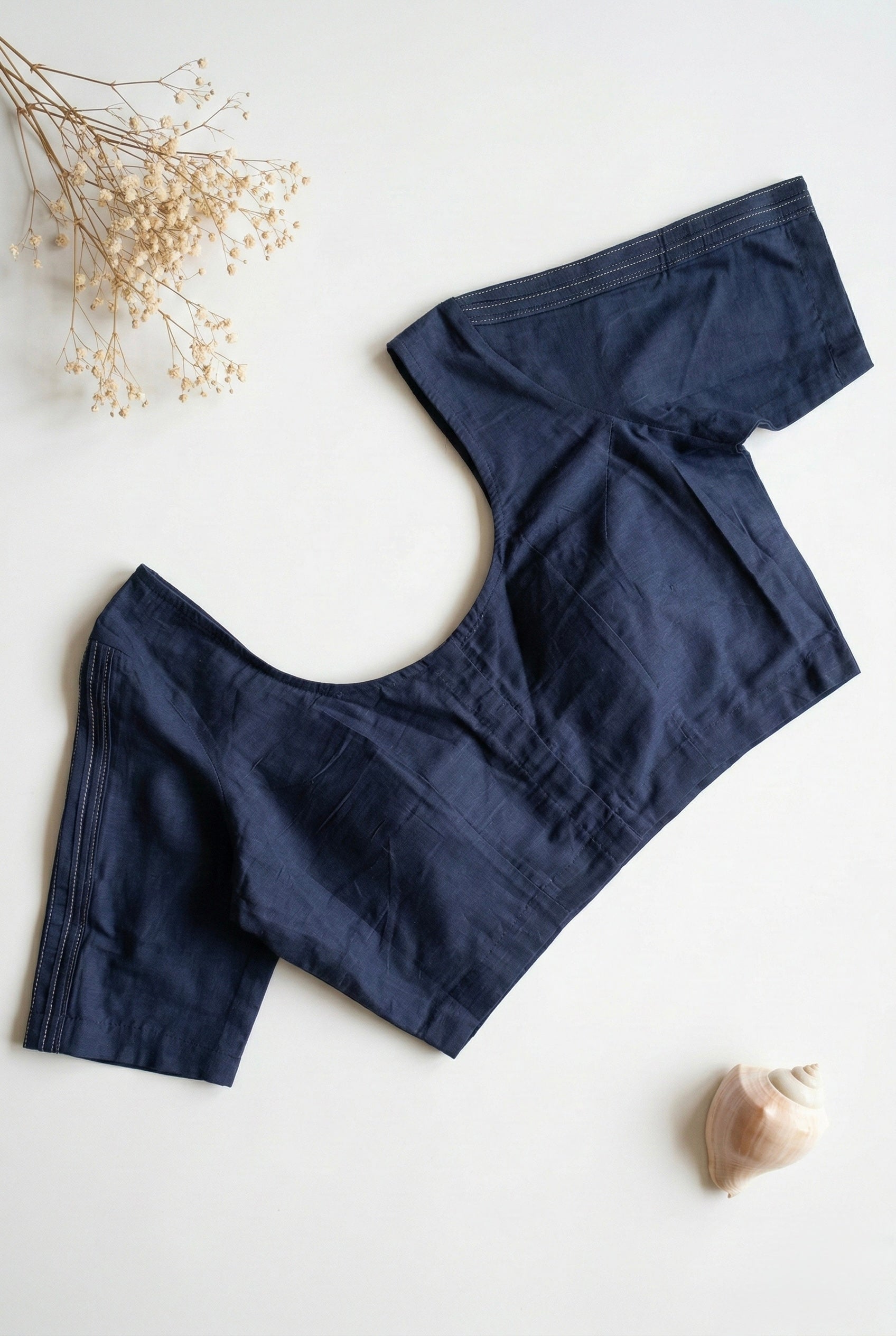 Cotton Silk Half Sleeve Non padded Blouse