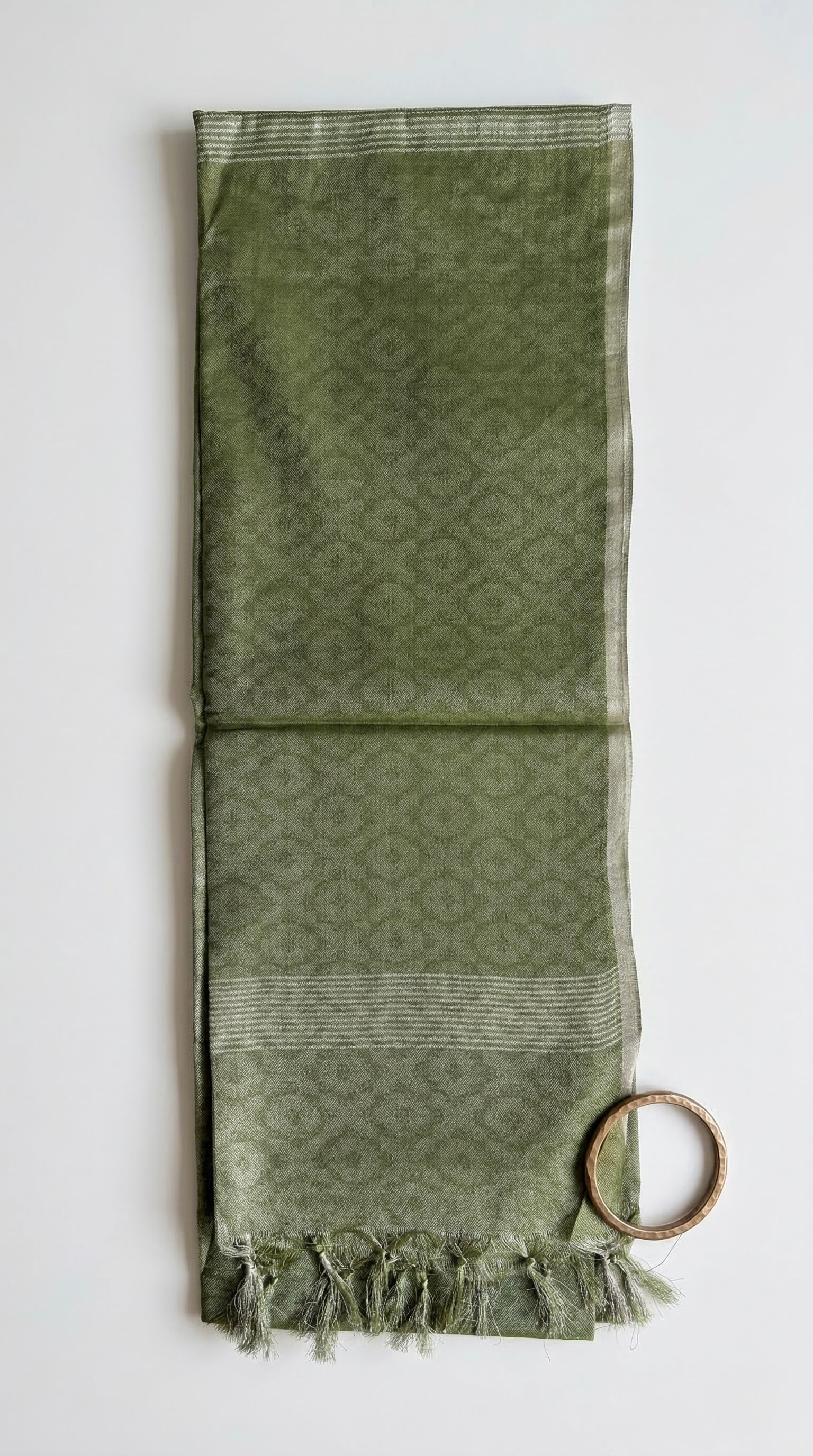 Semi Tussar Tissue Saree in self weave design