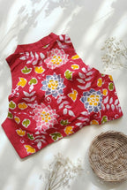 High neck batik print Sleeveless Blouse