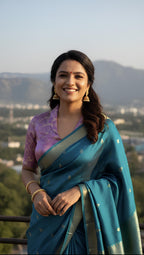 Brocade notched collar blouse