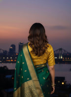 Brocade notched collar blouse