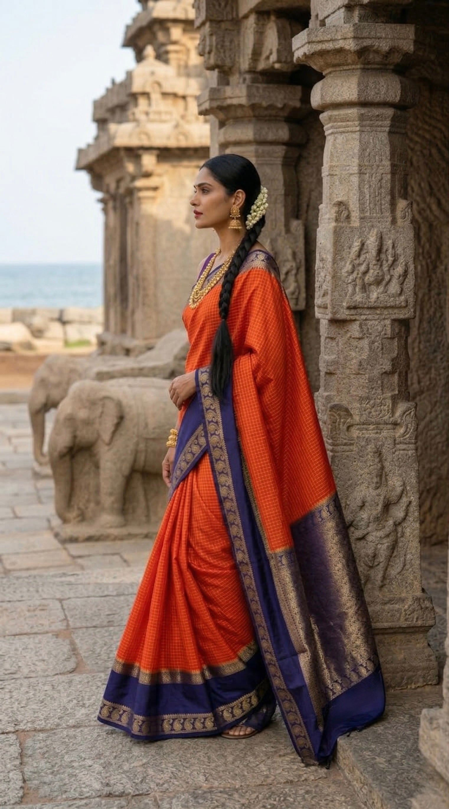 Agnira - Premium Crepe Semi-Silk saree