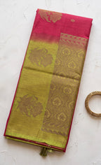 Rohini-Jute Saree with contrast pallu and floral motif border