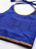 Blue & Ivory halter neck ethnic skirt and top for girls
