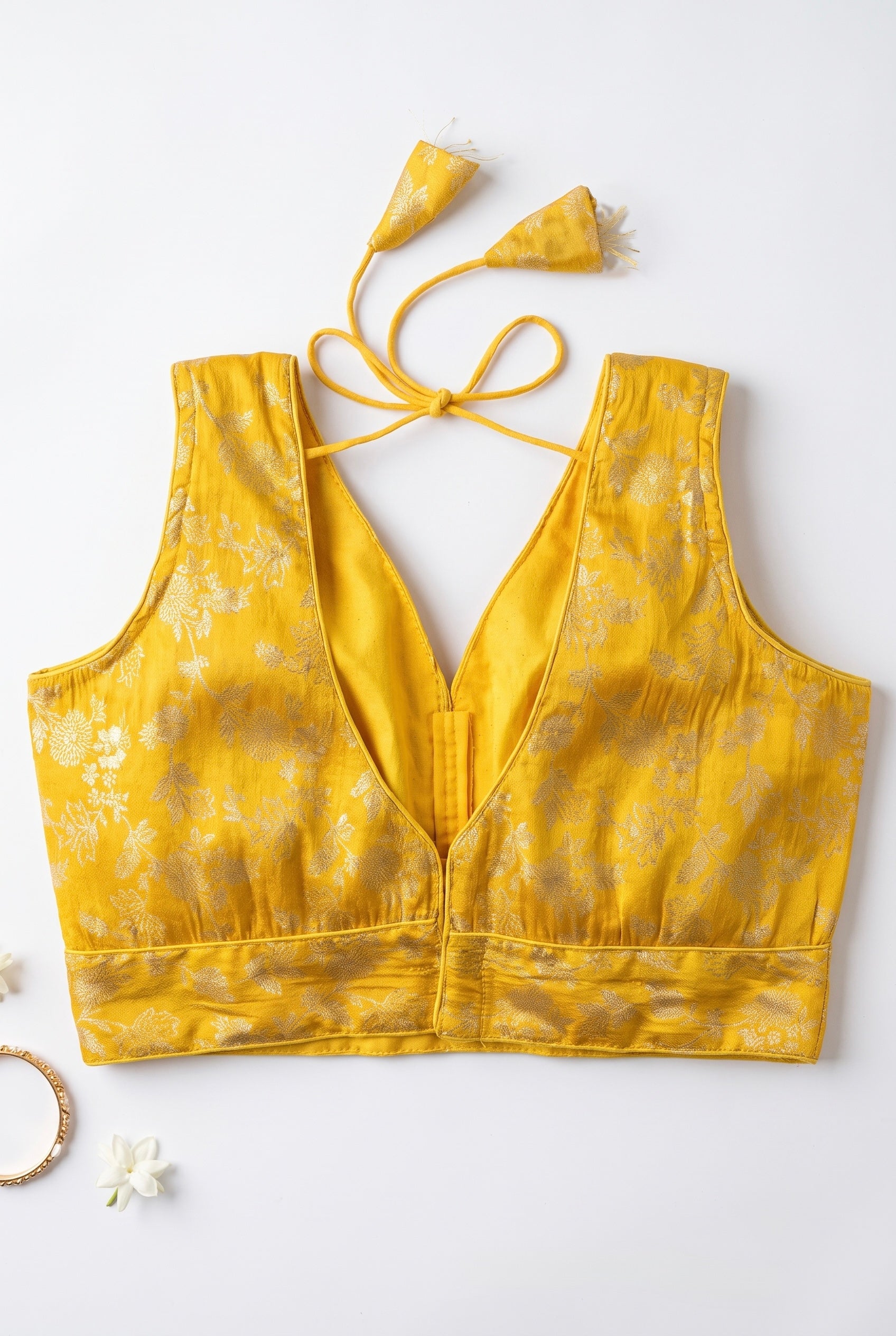 Kaniha- Brocade V-neck Sleeveless blouse