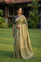 Semi Tussar Tissue Saree in self weave design