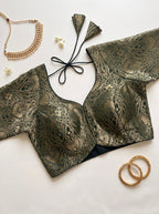 Brocade half sleeve blouse